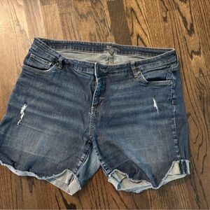Kut from the Kloth Distressed Blue Jean Shorts